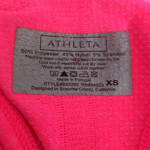 Athleta carnation pink athletic tank top, polyester/nylon/spandex, XS - Picture 4 of 6